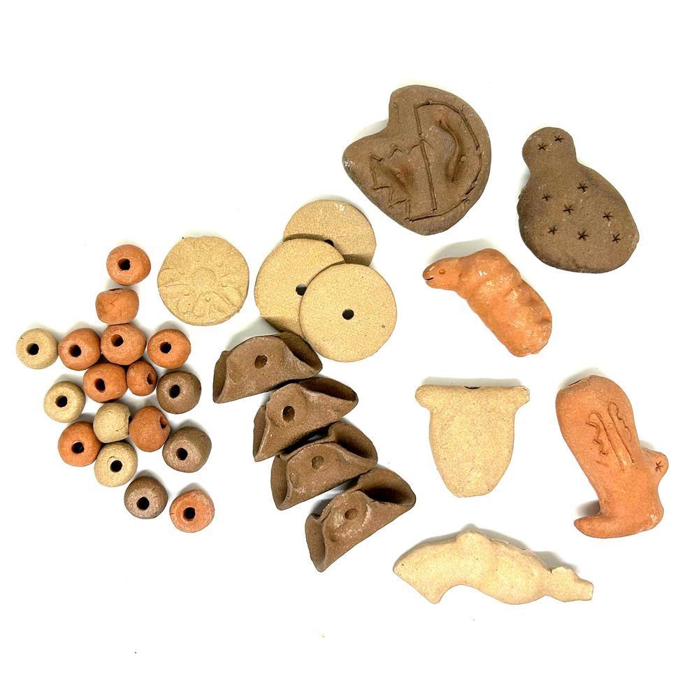Large Handmade Chunky Clay Terracotta Beads Rustic Southwest Windchime
